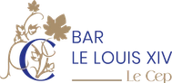 Bar Le Louis XIV logo featuring a letter C adorned with leaves and grape clusters, accompanied by the text "Le Cep"