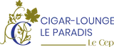 Logo de Cigar-Lounge Le Paradis avec une feuille de vigne et un cep de vigne stylisés